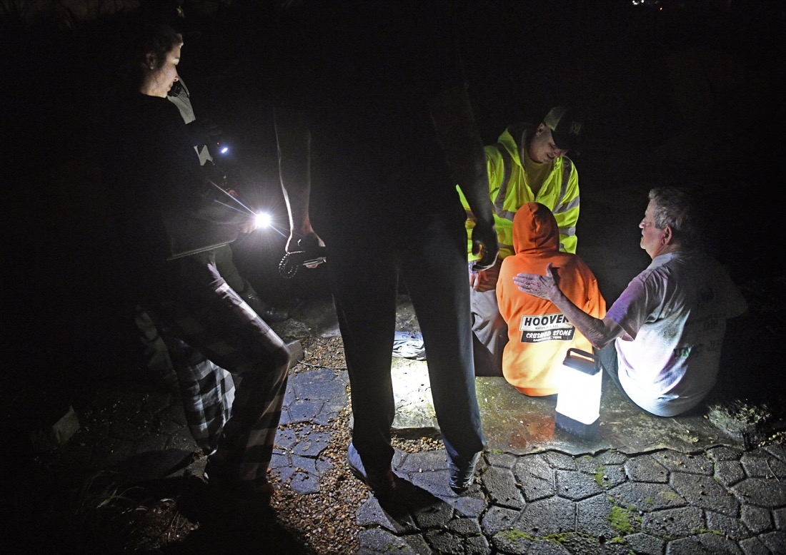 Bill and Shirley Wallace sit to recover after being freed from their Barrett Dr home that collapsed on them trapping them under rubble. Shirley was taken for medical attention after a tornado ripped through neighborhoods in Mt. Juliet, Tenn. Tuesday, March 3, 2020.