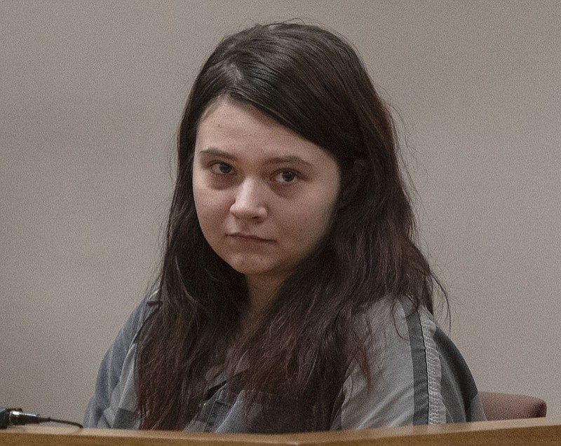 Megan Boswell looks around General Sessions Court in Bristol, Tennessee Monday, March 2, 2020. Boswell's daughter, Evelyn Bosswell has been missing since December. (Andre Teague/Bristol Herald Courier via AP)


