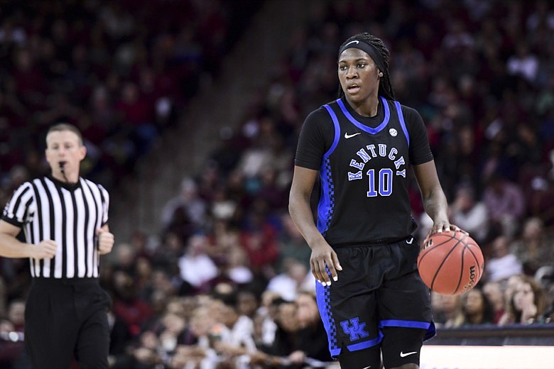 AP file photo by Sean Rayford / Kentucky sophomore guard Rhyne Howard made five 3-pointers as the Wildcats beat Tennessee in an SEC tournament quarterfinal Friday night in Greenville, S.C.