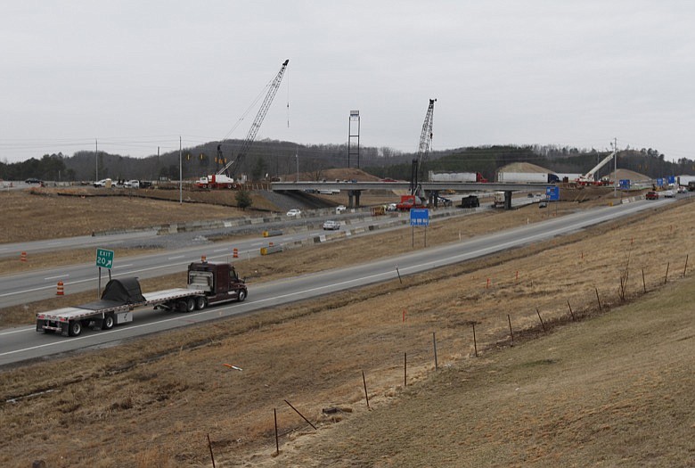 This 2014 file photo shows work on the Spring Branch Industrial Park and exit 20 ramp widening projects in Cleveland, Tennessee. / Staff file photo