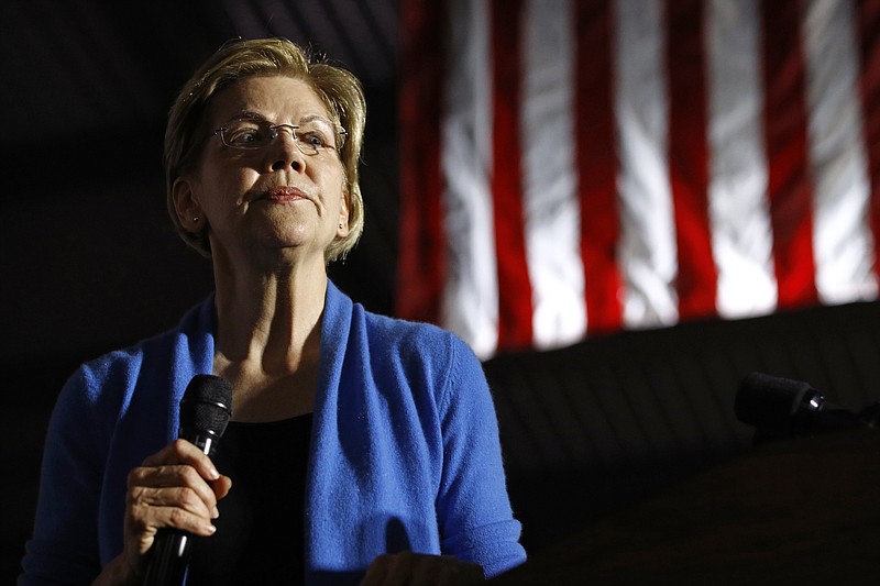 Photo by Patrick Semansky of The Associated Press / Democratic presidential candidate Sen. Elizabeth Warren, D-Massaschusetts, is shown here at a primary election night rally on March 3, 2020, at Eastern Market in Detroit.