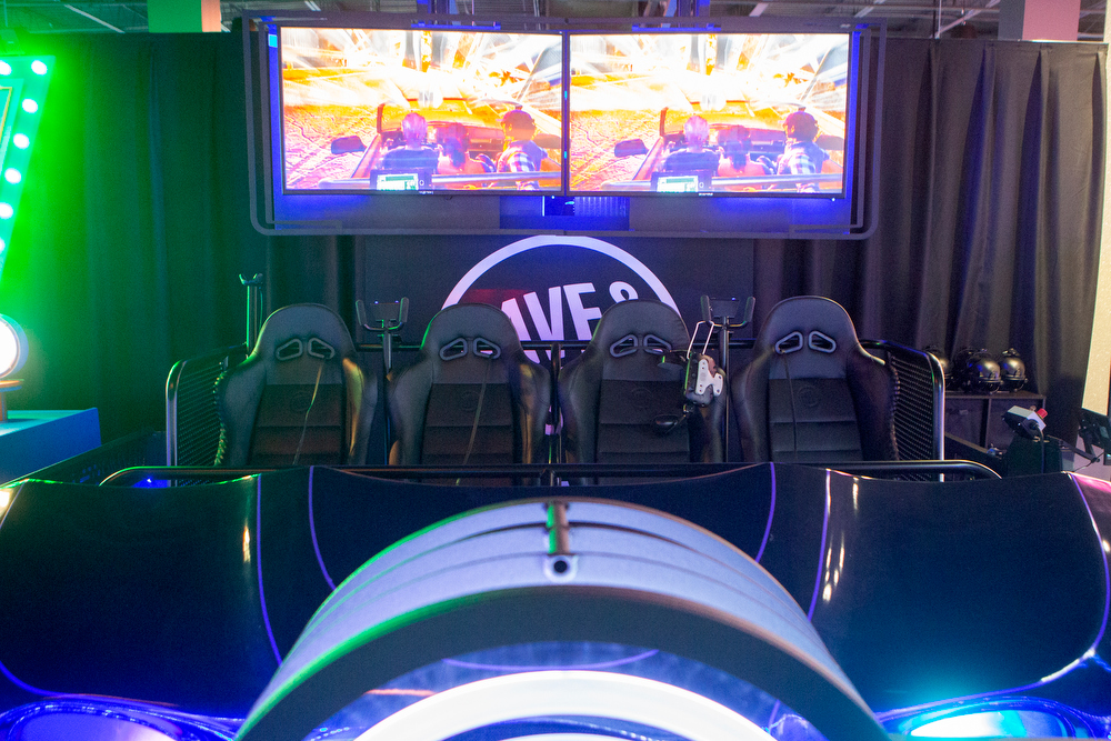 Staff photo by C.B. Schmelter / The virtual reality platform is seen at the new Dave & Buster's at Hamilton Place on Thursday, March 12, 2020 in Chattanooga, Tenn.