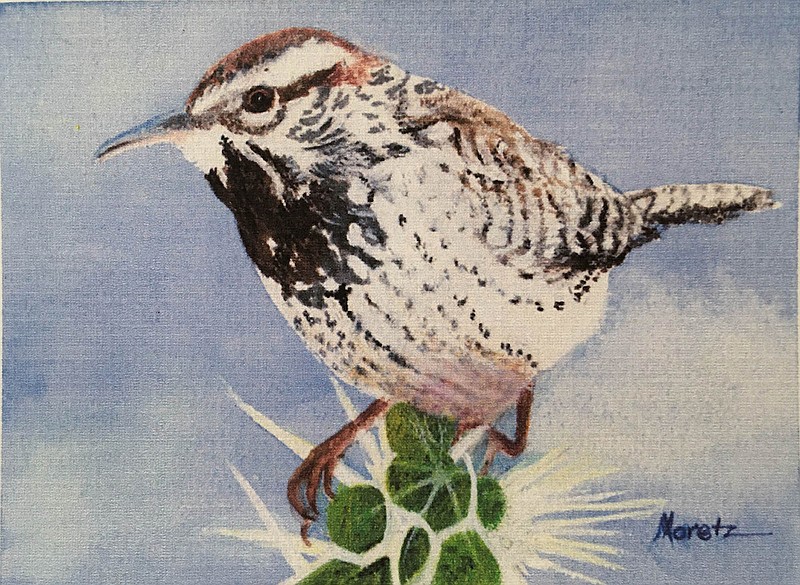 Photo from the artist / "Carolina Wren," a watercolor by Nell Moretz, is included in "Cold Hands Warm Art," a Dayton Arts League show at ArtCrafters Gallery.