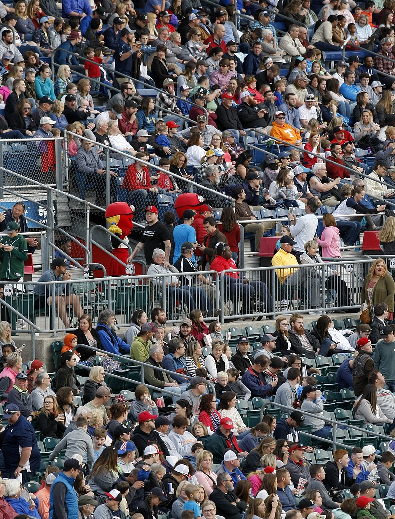 Staff file photo by C.B. Schmelter / The Chattanooga Lookouts drew 228,662 spectators to AT&T Field during their most recent season in 2019, with 106,594 of them attending games before Memorial Day.