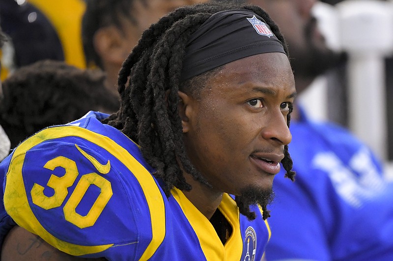 AP file photo by Mark J. Terrill / Former Georgia Bulldogs running back Todd Gurley spent his first five NFL seasons with the Los Angeles Rams, but they released him Thursday. The Atlanta Falcons plan to bring him back to the Peach State, agreeing Friday to a one-year deal pending a physical.