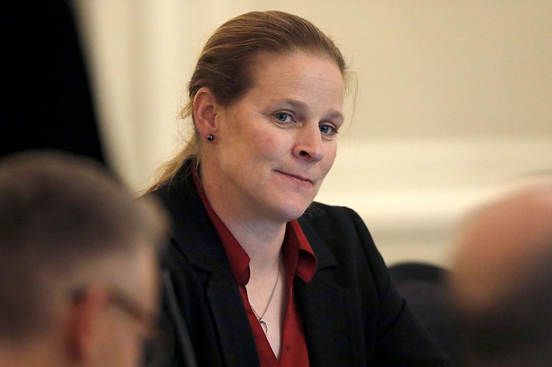 AP file photo / Cindy Parlow Cone, the new president of the U.S. Soccer Federation, said there is work to be done to repair damage done in the organization's relationship with the women's team.