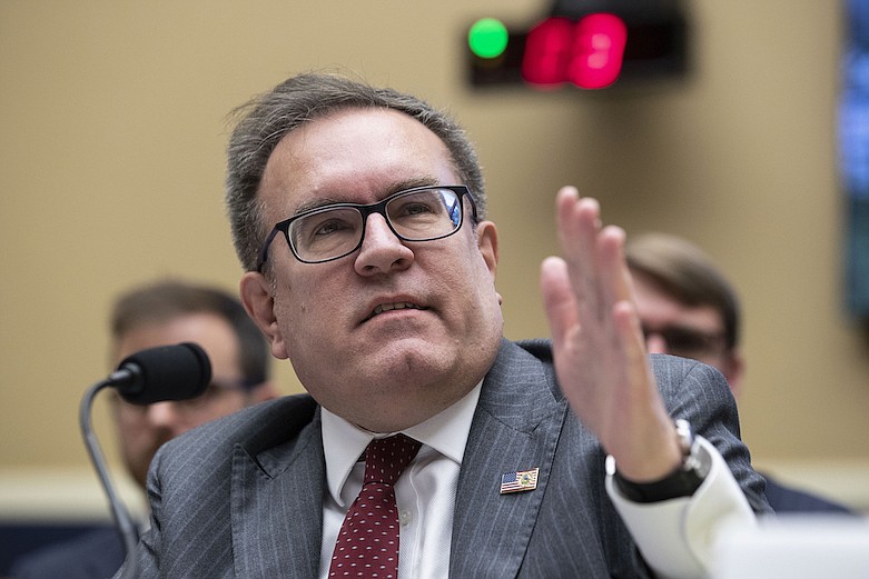 In this Feb. 27, 2020, file photo, Environmental Protection Agency Administrator Andrew Wheeler testifies during a hearing on Capitol Hill in Washington. The Trump administration is steadily pushing major public health and environmental rollbacks toward enactment, rejecting appeals that it slow its deregulatory drive while Americans grapple with the pandemic. (AP Photo/Alex Brandon)