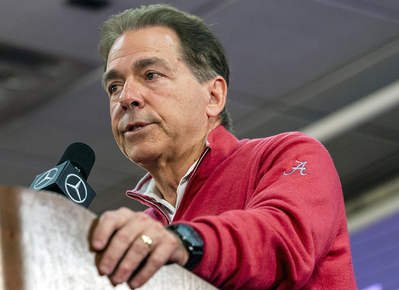 AP file photo by Vasha Hunt / Alabama football coach Nick Saban