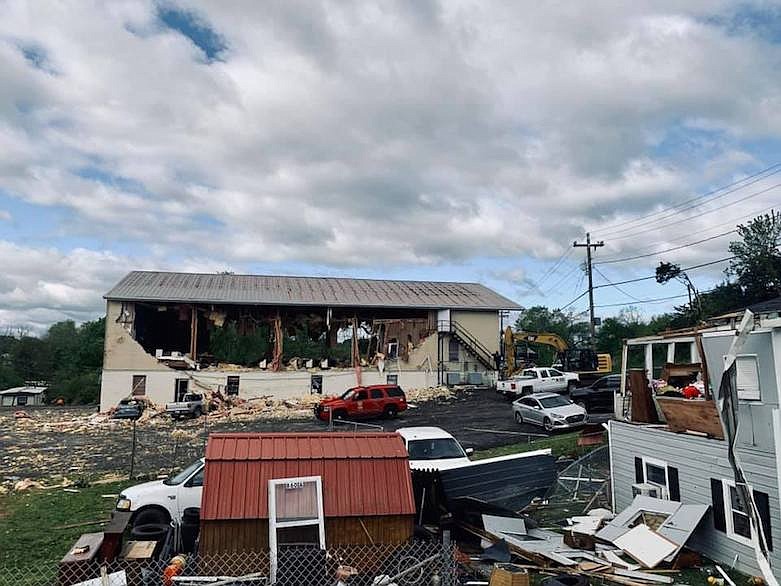 East Cleveland, Tennessee, suffered extensive damage from a tornado late Sunday night. / Photo from the Bradley County Sheriff's Office Facebook page