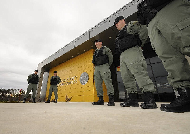 In this 2012 staff file photo, the Corrections Emergency Response Team stands at ease outside the $208 million Bledsoe County Correctional Complex, anticipating its opening. / Staff photo by Tim Barber