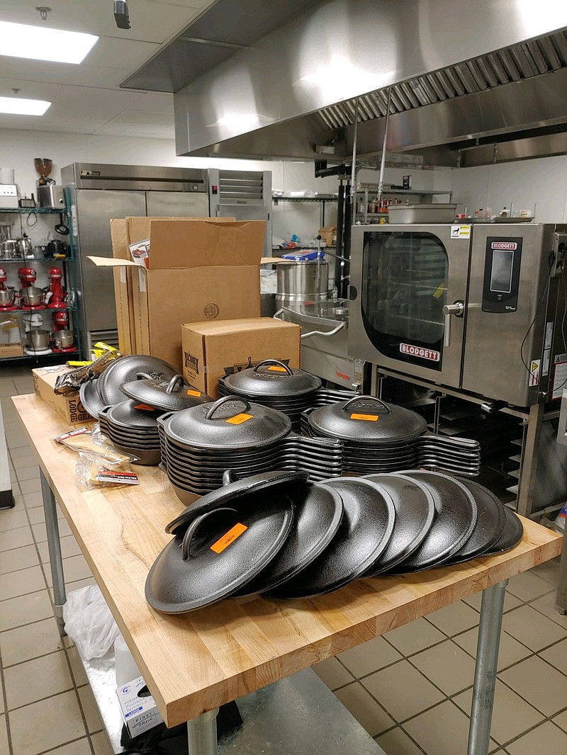 Contributed photo / Lodge Manufacturing donated cast iron skillets, lids and utensil sets to each Chattanooga State culinary student that will allow them to complete their studies at home.