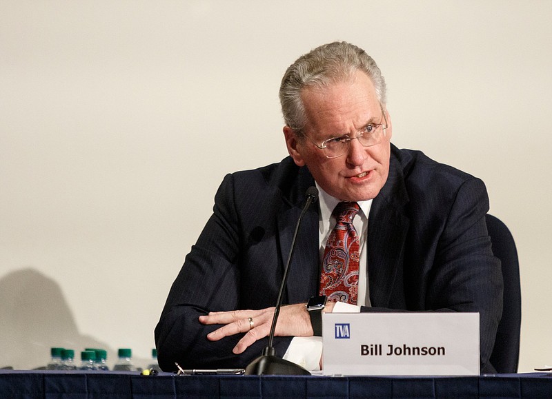 Staff photo by Doug Strickland / Former TVA CEO Bill Johnson, who is currently CEO of Pacific, Gas & Electric, will ste down from the bankrupt PG&E on June 30.