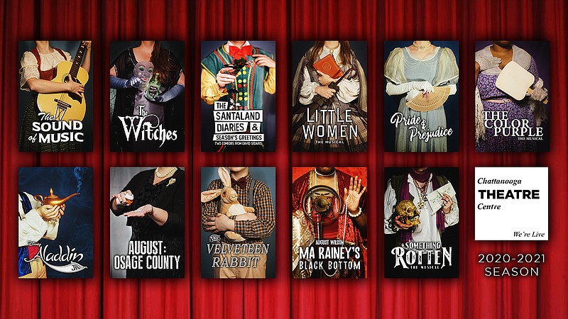 Contributed Image from Chattanooga Theatre Centre / A montage of promotional posters for the Chattanooga Theatre Centre's upcoming 2020-21 season.