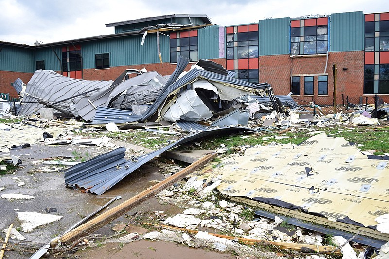 Staff file photo by Robin Rudd / East Brainerd Elementary School was heavily damaged by an April 12, 2020 storm. The Chattanooga area was hit by EF3 tornado on Easter night.