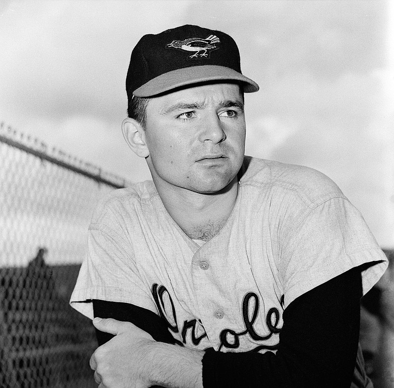 AP file photo / Baltimore Orioles minor league pitcher Steve Dalkowski poses in 1959 in Miami, Fla. Dalkowski, a hard-throwing, wild left-hander who never made it to the major leagues, inspired the creation of the character Nuke LaLoosh in the 1988 movie "Bull Durham."