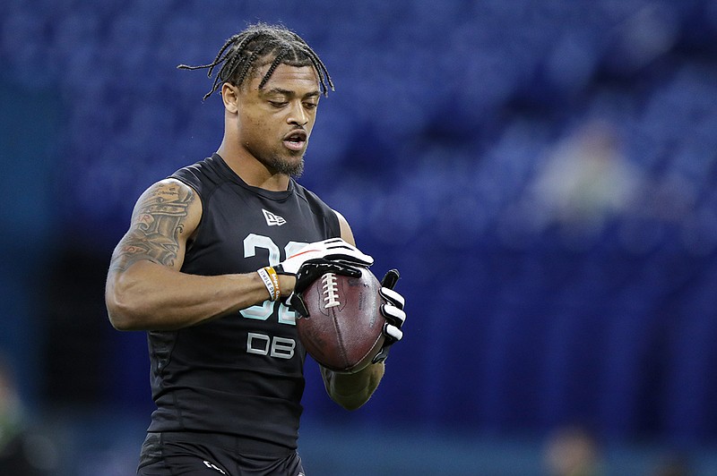 AP photo by Michael Conroy / Former Clemson cornerback A.J. Terrell, shown at the NFL scouting combine on March 1 in Indianapolis, is being counted on to help beef up the Atlanta Falcons' secondary.