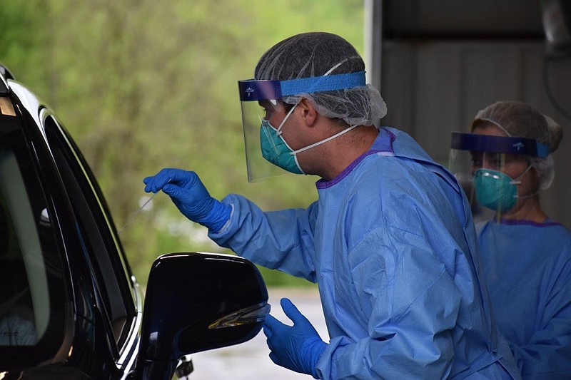 Contributed photos from the Hamilton County Health Department of the county's drive-thru COVID-19 testing site on Bonnyshire Drive taken Friday, April 24, 2020. 
