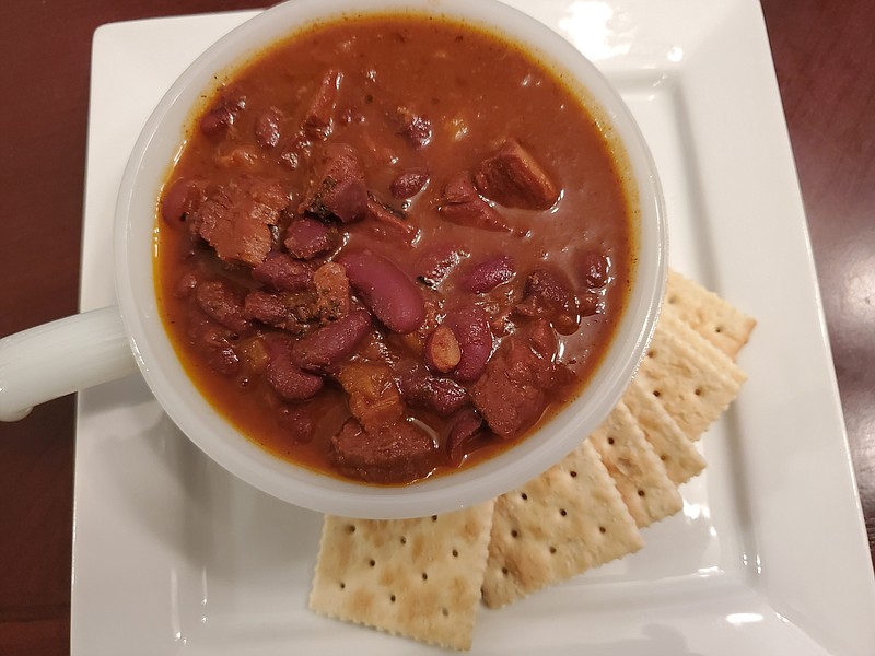 Contributed Photo from Mindy Benton / Mindy Benton, owner of Mindy B's Deli, calls this recipe Quarantine Cheater Chili because the ingredients are so adaptable to whatever meat, beans and seasonings you have on hand.