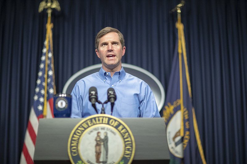 The Associated Press / Kentucky Gov. Andy Beshear recently found himself mocking, then apologizing to a Lexington man named Tupac Shakur who had lost his job as a cook in Lexington due to the COVID-19 virus