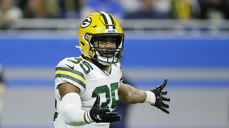 AP photo by Duane Burleson / Green Bay Packers safety Ibraheim Campbell plays against the host Detroit Lions on Dec. 29, 2019.