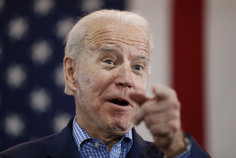 Photo by John Locher of The Associated Press / In this Feb. 22, 2020, file photo, Democratic presidential candidate former Vice President Joe Biden speaks during a caucus night event in Las Vegas.