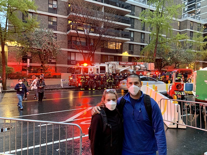 Photo courtesy of Richard Boyd / Richard and Autumn Boyd stand in New York City after traveling from Chattanooga to be part of the COVID-19 response.