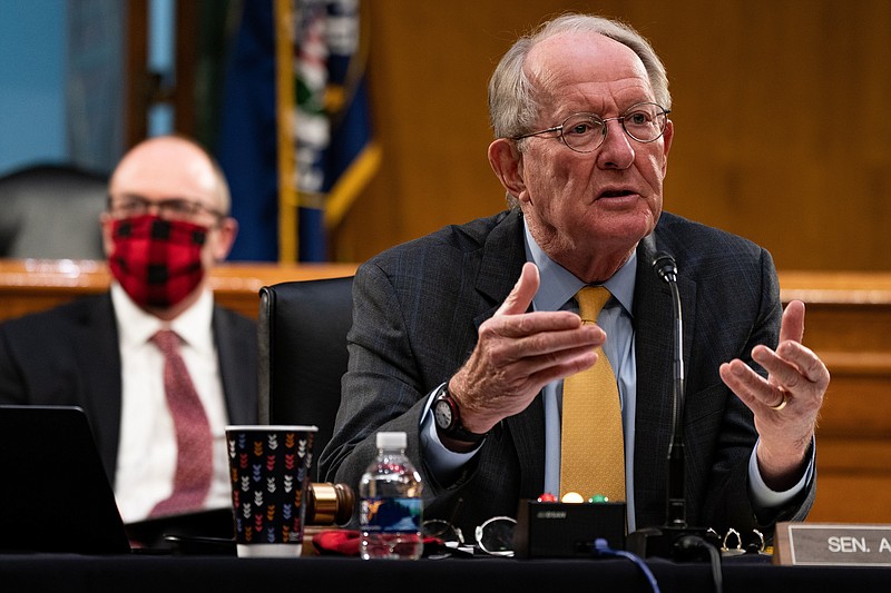 Anna Moneymaker, The New York Times / Committee Chairman Sen. Lamar Alexander, R-Tennessee, speaks at a Senate Health Education Labor, and Pensions Committee hearing about testing for the coronavirus on Thursday.