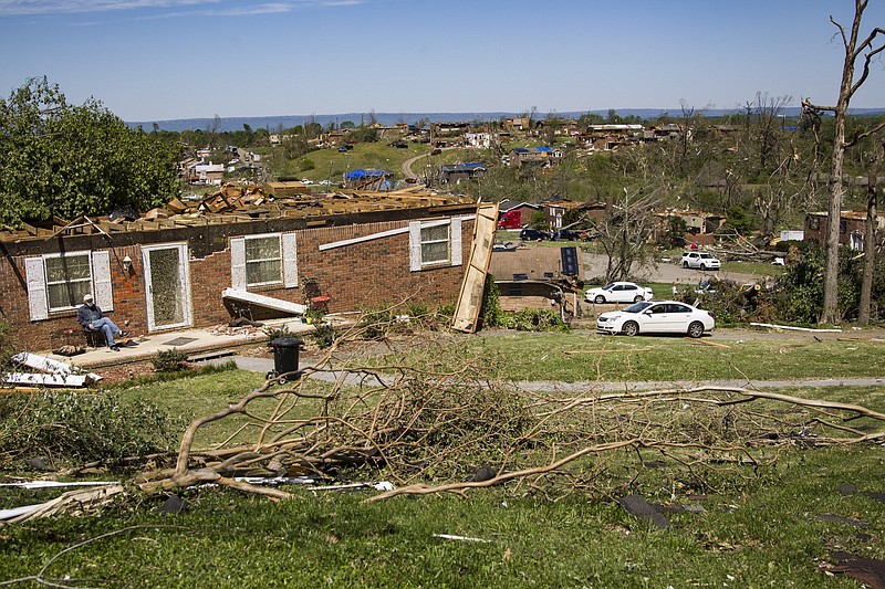 Staff photo by Troy Stolt / The Holly Hills neighborhood was damaged by the Easter night tornadoes