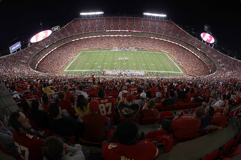 AP photo by Charlie Riedel / Arrowhead Stadium is shown as the Kansas City Chiefs host the San Francisco 49ers for an NFL preseason game on Aug. 24, 2019, in Kansas City, Mo.