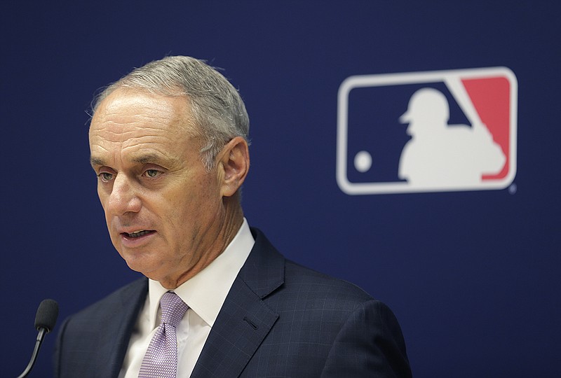 AP file photo by Seth Wenig / MLB commissioner Rob Manfred said players would be tested multiple times each week for the novel coronavirus if the 2020 season is played.