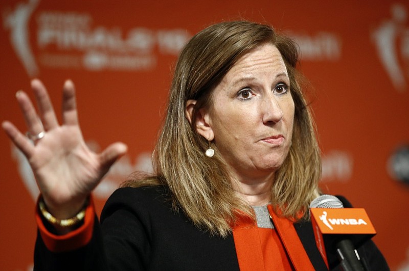 AP file photo by Patrick Semansky / WNBA commissioner Cathy Engelbert has already presided over a virtual draft this offseason, but now the league is making plans and considering multiple options for how to play this year, including alterations to how roster cuts are handled.