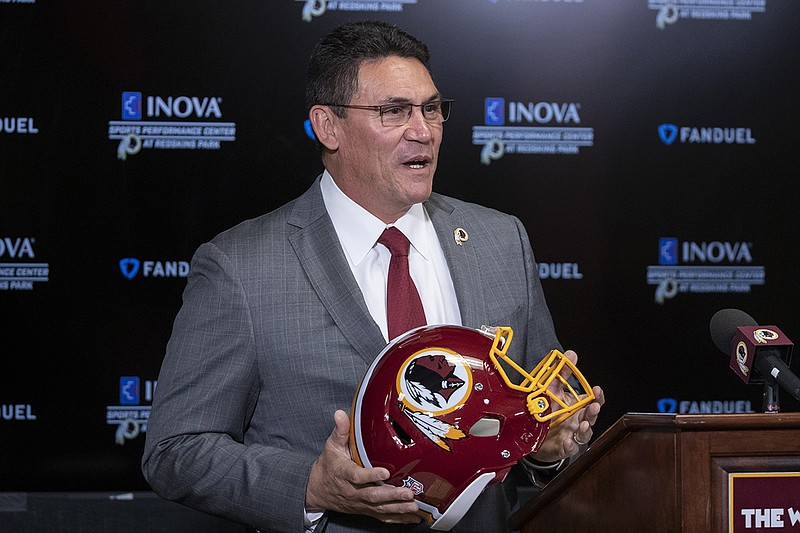 AP photo by Alex Brandon / Ron Rivera is introduced after being hired as coach by the Washington Redskins on Jan. 2 in Ashburn, Va. Among the five head coaching vacancies in the NFL after this past season, Rivera was the only minority candidate hired.