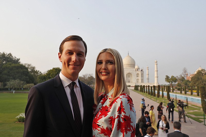 Photo by Rajesh Kumar Singh of The Associated Press / White House Senior Adviser Jared Kushner and his wife Ivanka Trump visit the Taj Mahal Agra, India, on Feb. 24, 2020.