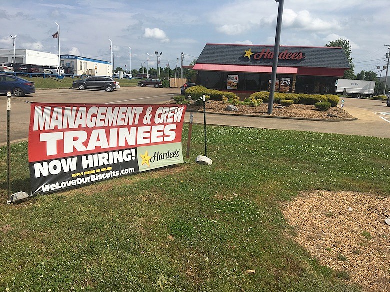 Photo by Dave Flessner / Hardee's is looking to hire workers for its restaurant on Shallowford Road.