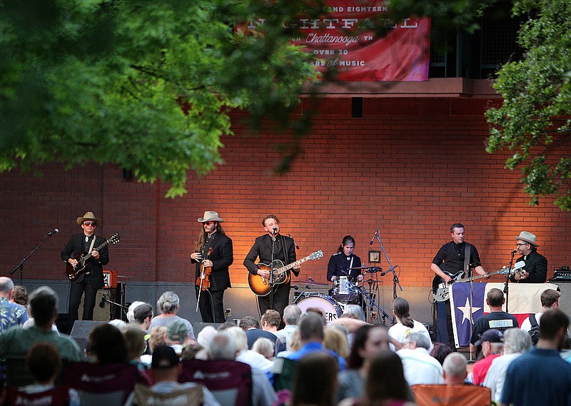 Staff file photo by Erin O. Smith / Members of the Vandoliers perform at Nightfall Friday, in 2018 at Miller Plaza. The free annual summer series will resume with virtual shows in June and continuing until organizers determine it is safe, and feasible to begin doing live performances again. 

