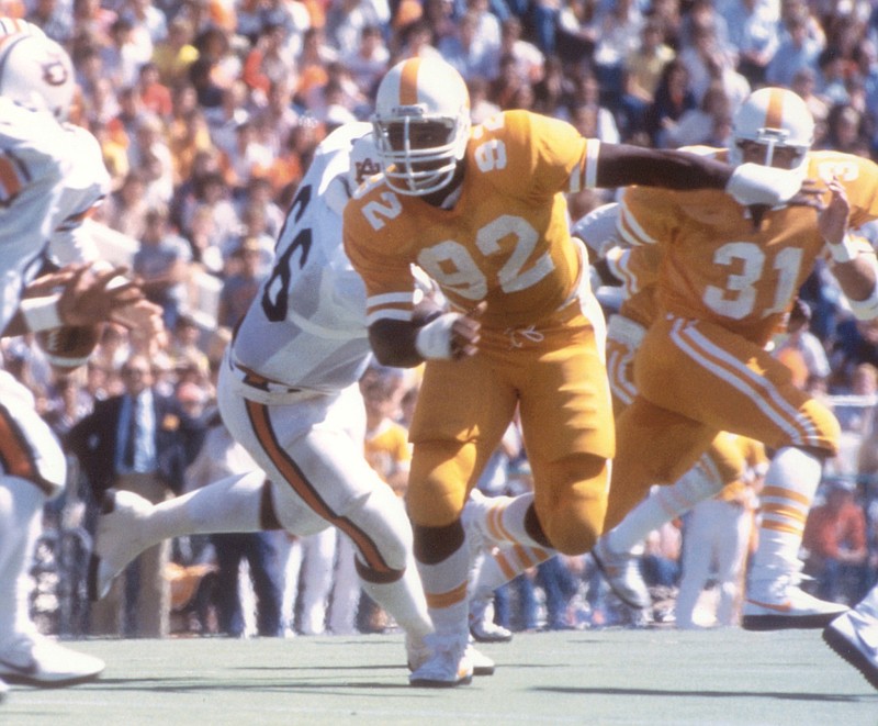 Tennessee Athletics photo / In his four seasons as Tennessee's starting defensive tackle from 1980 to 1983, Chattanooga native Reggie White amassed an eye-popping 293 tackles, 51 tackles for loss and 32 sacks. The former Howard standout's 15 sacks in 11 games as a college senior remains the Vols' single-season record.