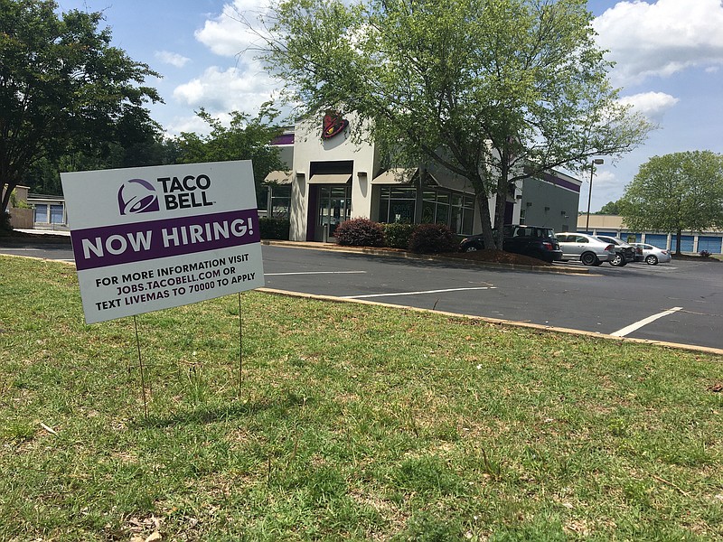 Photo by Dave Flessner / The Taco Bell on Hixson Pike in Chattanooga is among those trying to fill 30,000 jobs this summer