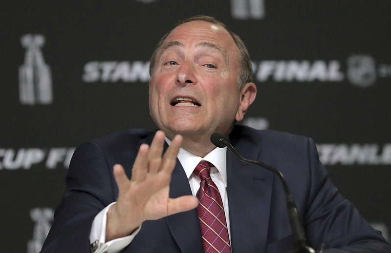 AP photo by Charles Krupa / NHL commissioner Gary Bettman announced Tuesday that the league would not finish the regular season but would expand its playoffs to 24 teams if able to resume the 2019-20 schedule amid the coronavirus outbreak.