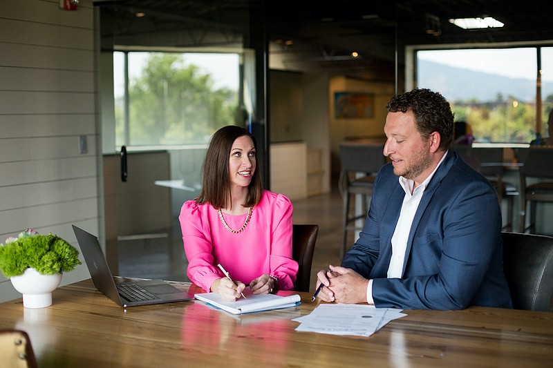 Photo by Debbie Wilson Photography /Autumn Witt Boyd with client Russell Golden, Chattanooga business owner of Turbo Tech LLC.