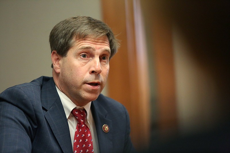 Staff photo by Erin O. Smith / Rep. Chuck Fleischmann answers questions during an editorial board meeting at the Chattanooga Times Free Press Thursday, January 2, 2020 in Chattanooga, Tennessee.