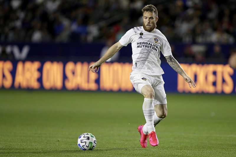AP photo by Alex Gallardo / Los Angeles Galaxy forward Aleksandar Katai controls the soccer ball against the Vancouver Whitecaps during the second half of an MLS match on March 7 in Carson, Calif.