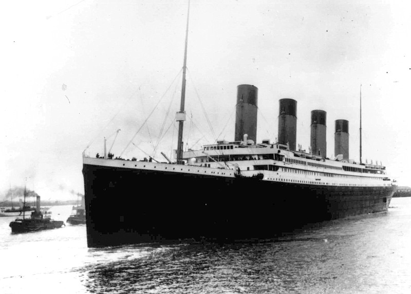 FILE - In this April 10, 1912 file photo the Titanic leaves Southampton, England on her maiden voyage. The U.S. government will try to stop a company's planned salvage mission to retrieve the Titanic's wireless telegraph machine, arguing the expedition would break federal law and a pact with Britain to leave the iconic shipwreck undisturbed. U.S. attorneys filed a legal challenge before a federal judge in Norfolk, Va, late Monday, June 8, 2020. The expedition is expected to occur by the end of August. (AP Photo/File)


