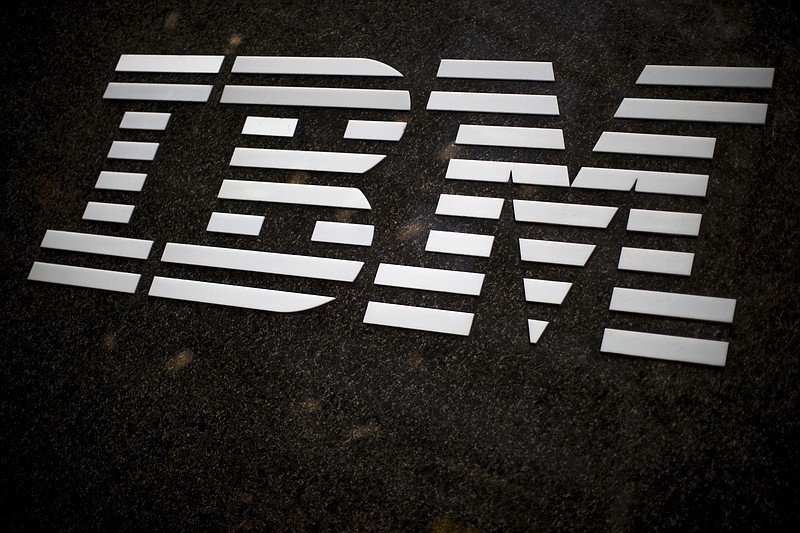 FILE- In this April 26, 2017, file photo, the IBM logo is displayed on the IBM building in Midtown Manhattan, in New York. (AP Photo/Mary Altaffer, File)


