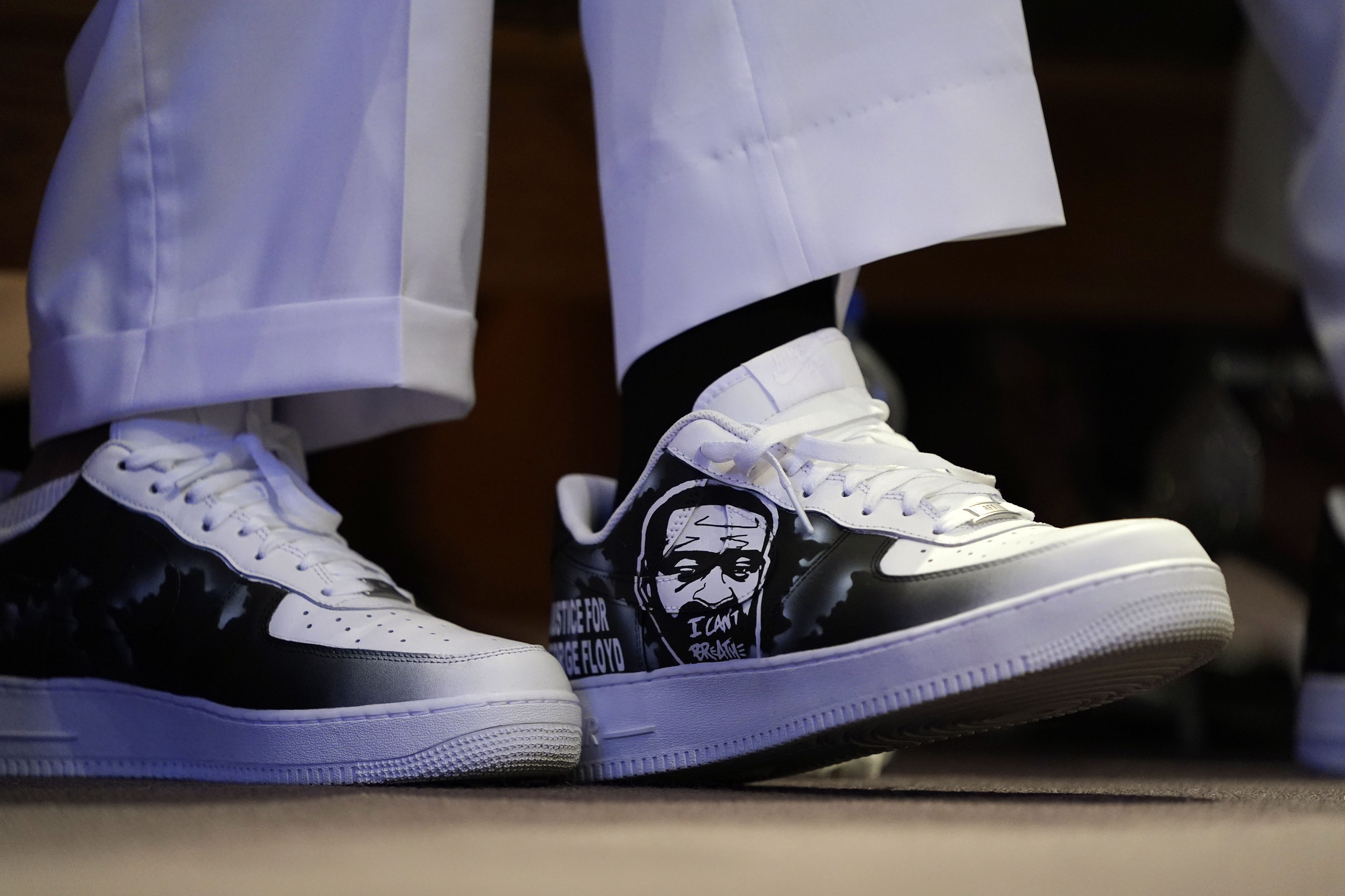 Philonise Floyd, the brother of George Floyd attends the funeral service for Floyd at The Fountain of Praise church Tuesday, June 9, 2020, in Houston. (AP Photo/David J. Phillip, Pool)