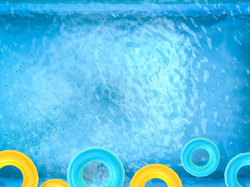 swim ring on pool top view - stock photo water tile water park tile amusement park entertainment / Getty Images
