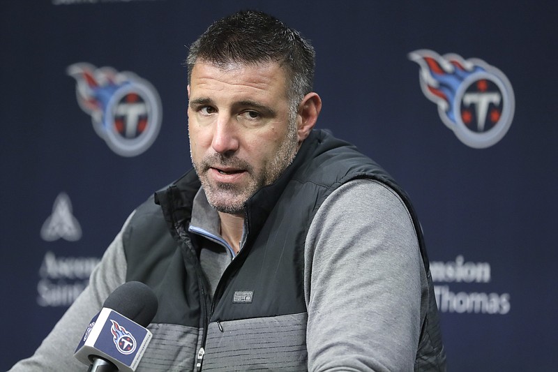 AP file photo by Mark Humphrey / Tennessee Titans coach Mike Vrabel said he wanted his players to have plenty of time between the end of the virtual offseason program and the start of training camp, currently slated for late July.