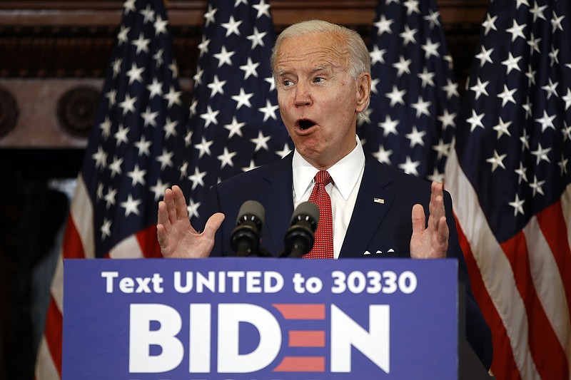 FILE - In this June 2, 2020, file photo, Democratic presidential candidate former Vice President Joe Biden speaks in Philadelphia. Biden's search for a running mate is entering a second round of vetting for a dwindling list of potential vice presidential nominees, with several black women in strong contention. (AP Photo/Matt Rourke, File)


