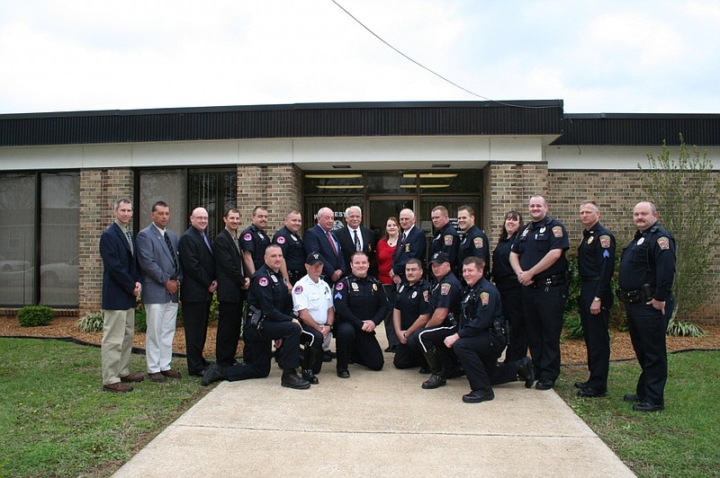 A group of Winchester police officers and staff. THUMBNAIL ONLY. Photo provided by the city of Winchester. 