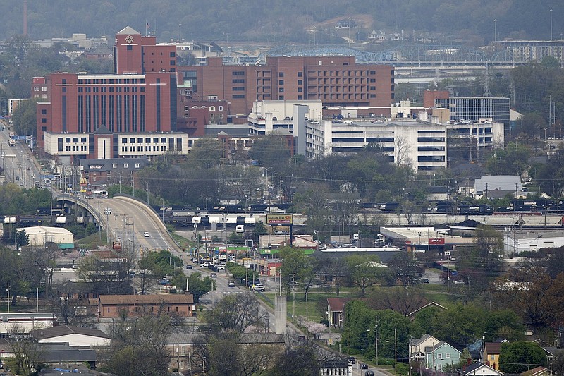 Staff photo by C.B. Schmelter / Erlanger Baroness is seen from Missionary Ridge on Friday, March 27, 2020 in Chattanooga, Tenn.