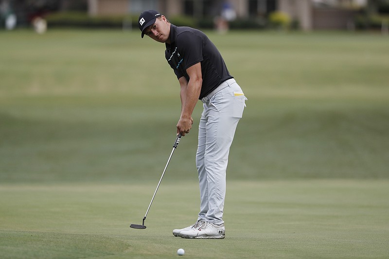 AP photo by Gerry Broome / Jordan Spieth putts on the 10th green at Harbour Town Golf Links during the first round of the PGA Tour's RBC Heritage tournament Thursday on Hilton Head Island, S.C.